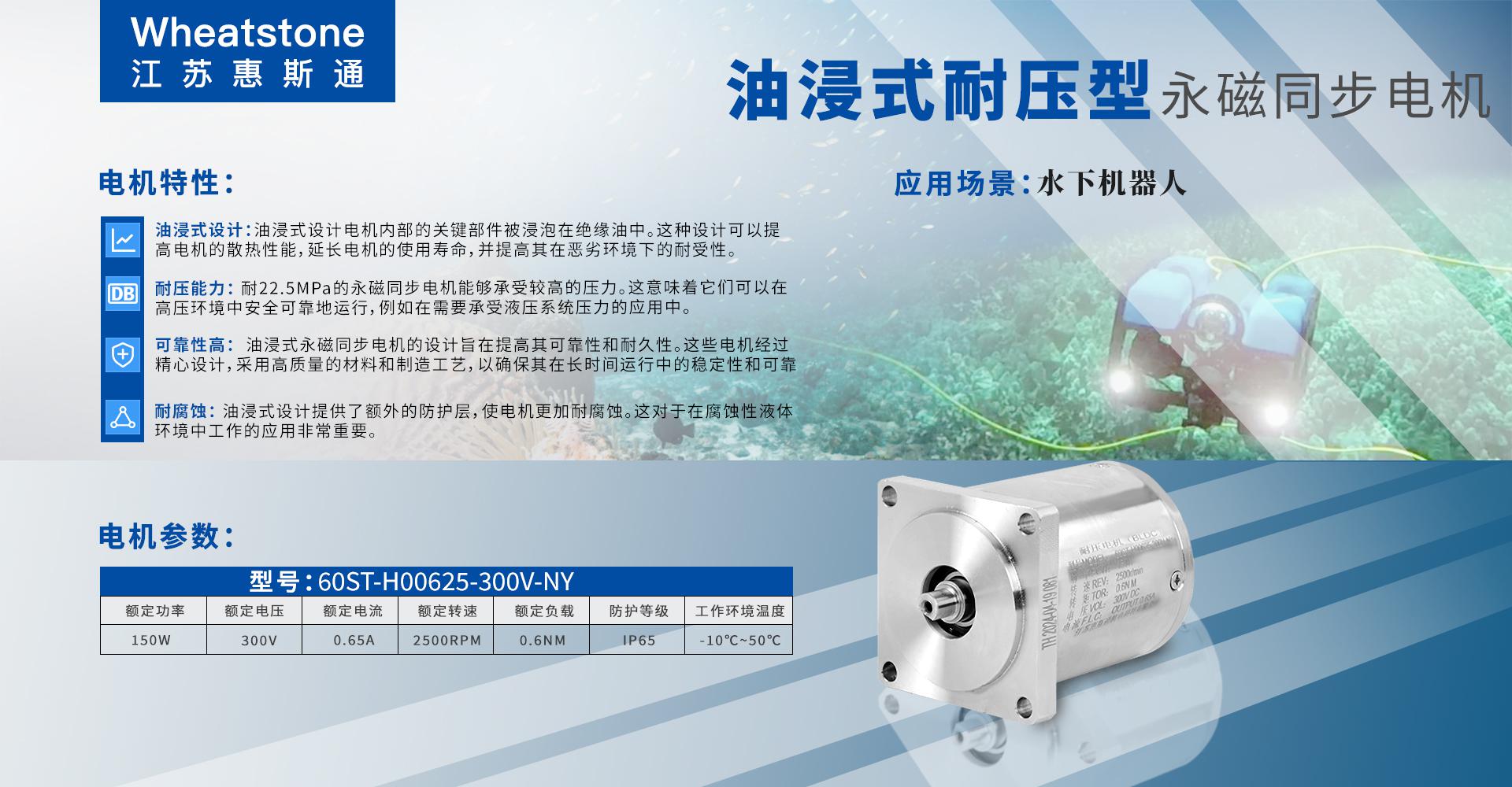 應用于水下機器人油浸式耐壓型永磁同步電機